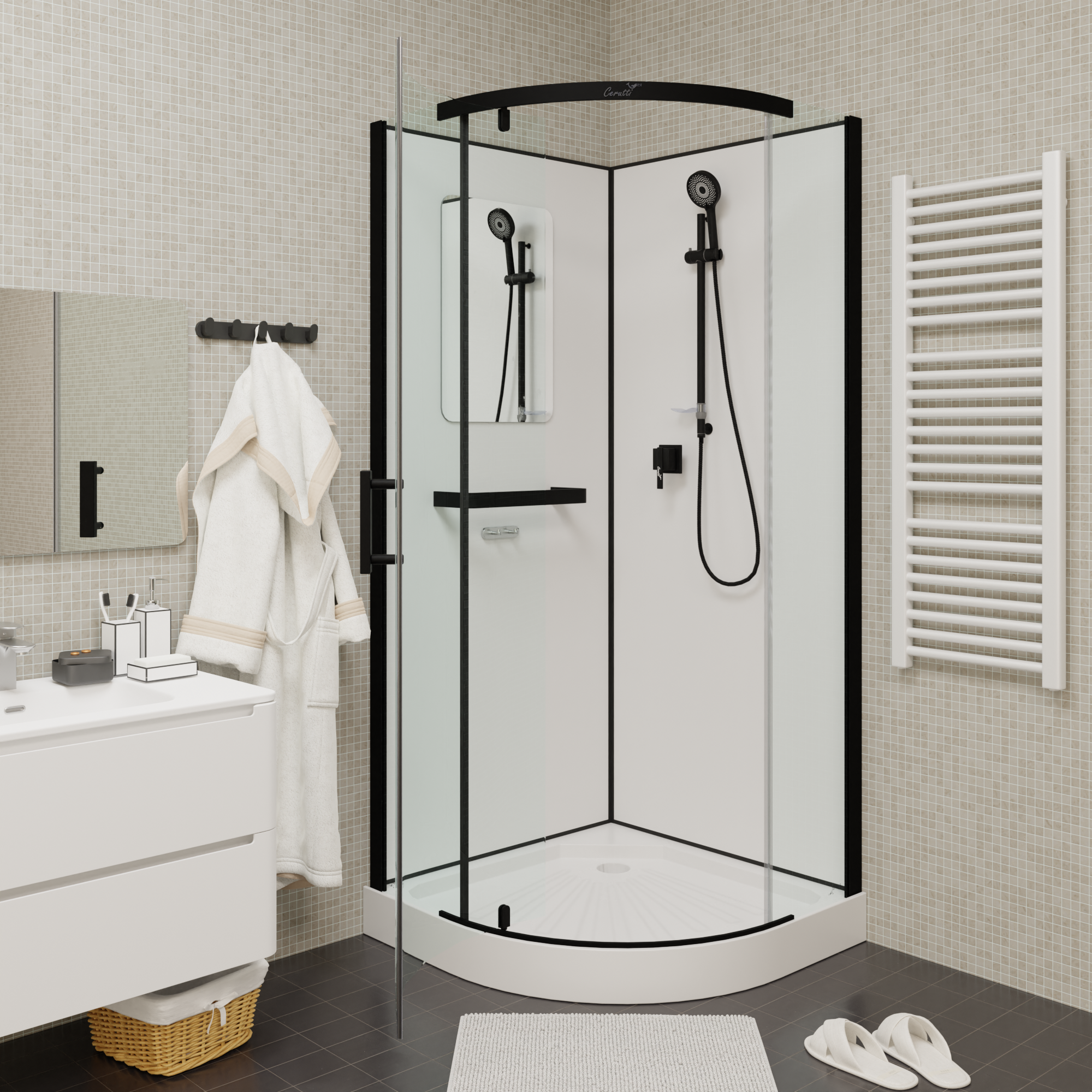 Кабина KORRA90B душевая Ceruttispa (90x90x205)