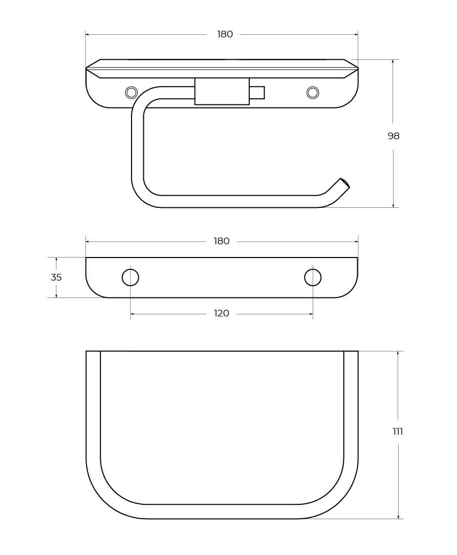 Держатель туалетной бумаги CEZARES LINER-PHM-01