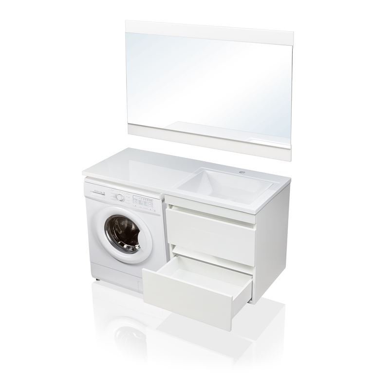 Тумба подвесная "Даллас 120", Люкс белая, PLUS, ЭМАЛЬ