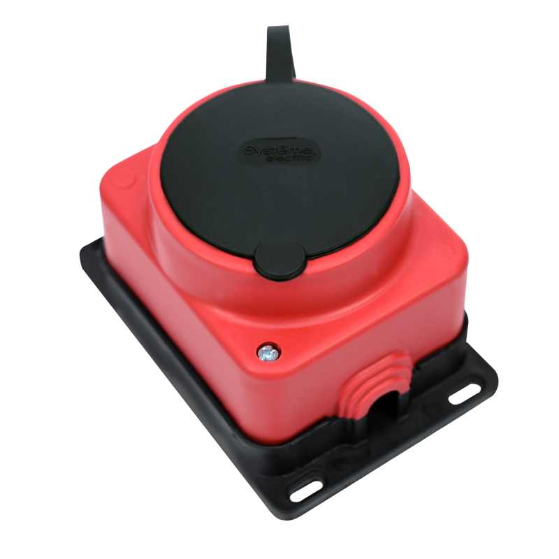 Розетка ОП MultiSet 16А 2P+E 250В IP44 каучук красн. SE MST4403RD