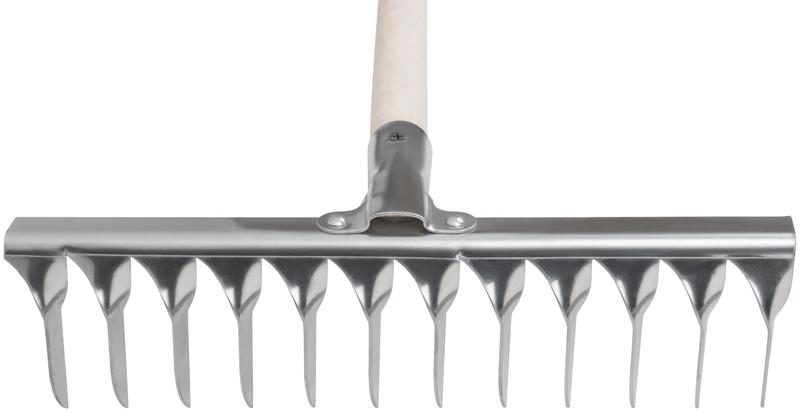 Грабли витой зуб нержавеющая сталь 12 зубьев с деревянным черенком FIT 76983
