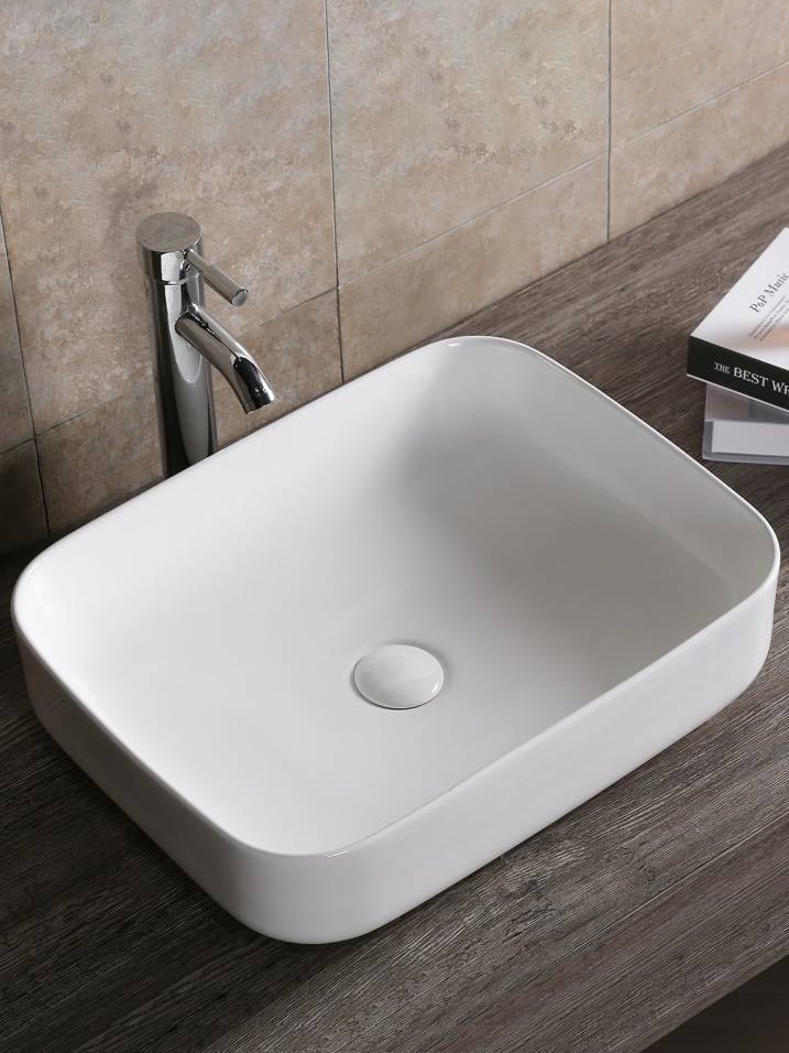 Раковина CR0084 накладная, белая, прямоугольная 500х400х135 Ceruttispa