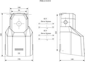 Педаль одиночная 2x(1НО+1НЗ) с защитным кожухом (алюм.) оранж. цвета основание для рукояти (250В AC 4А) IP65 EMAS PDKA11GX10T