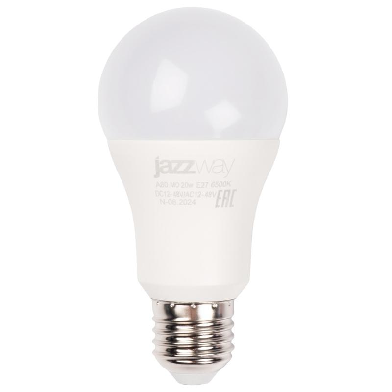 Лампа светодиодная низковольтная PLED-A60 MO 20Вт 6500К холод. бел. E27 12-48В AC/DC Pro JazzWay 5050655