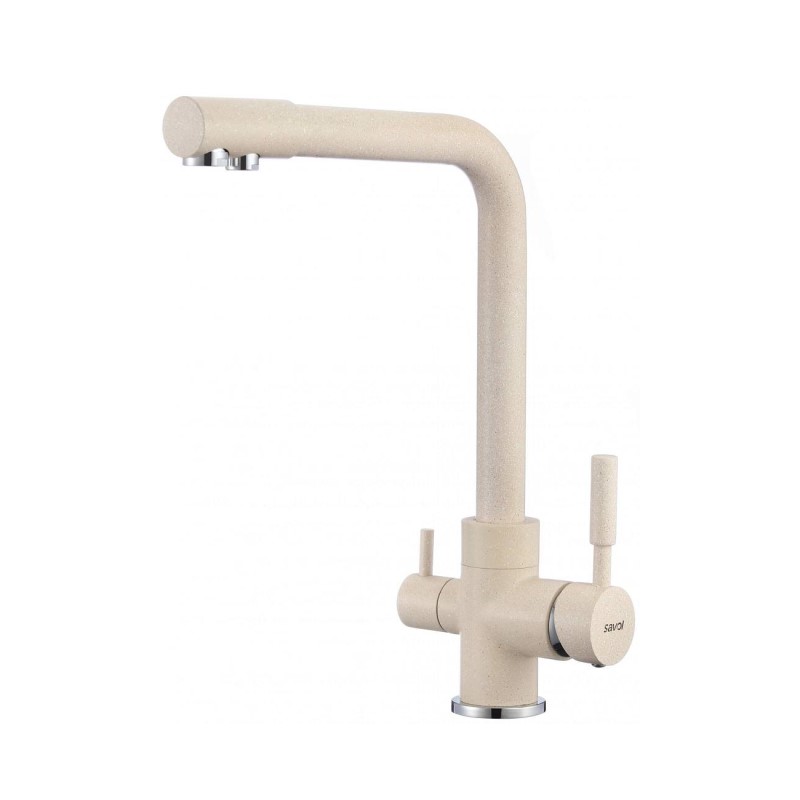 Смеситель для кухни с подключением к фильтру Savol S-L1801Y, бежевый