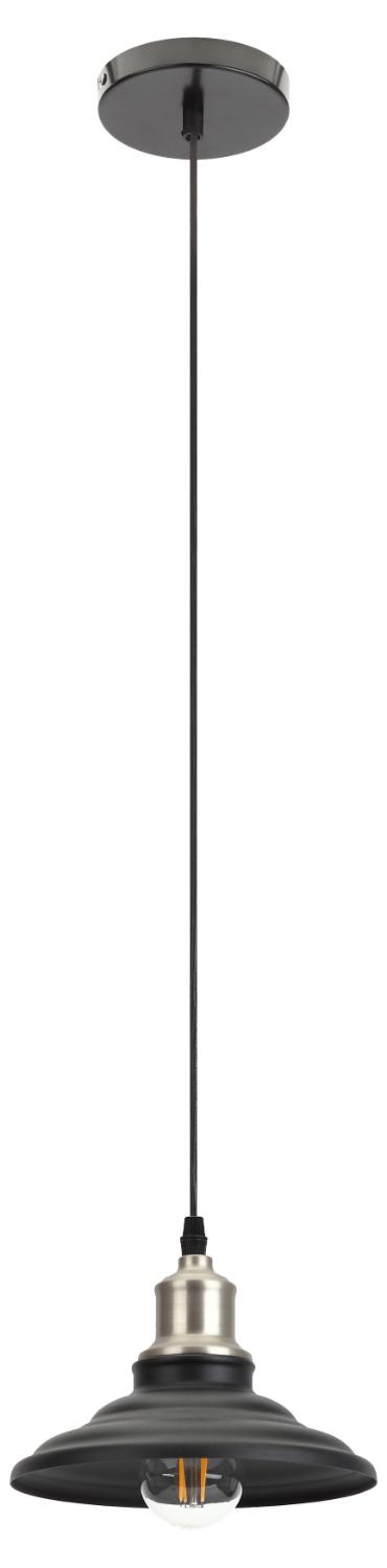 Светильник PL4 BK/BN Подвес металл, E27, max 60W, d203 мм, шагрень черный/темный никель