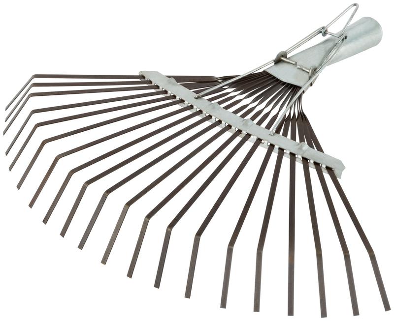 Грабли веерные регулируемые пластинчатые 20 зубьев 250-415мм без черенка КУРС 76944