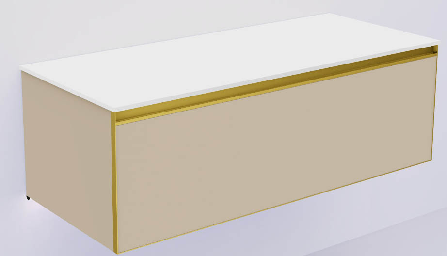 QUATRO 1 120CM тумба DAPHNE профиль MATT GOLD + внутр. подсв.