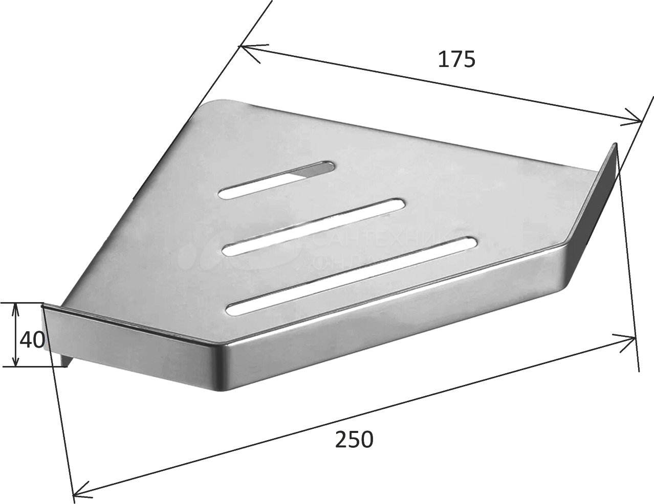 Угловая полка NEW VENTURO Gunmetal