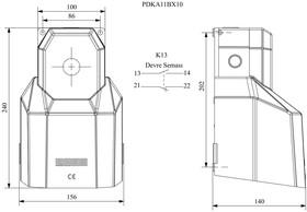Педаль одиночная 1НО+1НЗ с защитным кожухом (алюм.) сер. цвета основание для рукояти (250В AC 4А) IP65 EMAS PDKA11BX10G