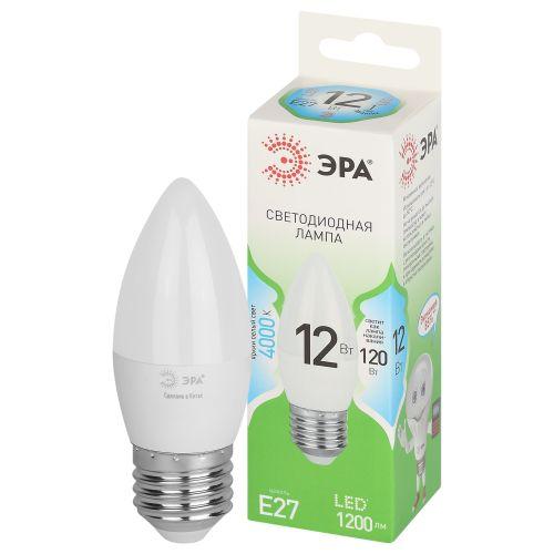 Лампа светодиодная GREEN LINE B35-12W-840-E27 GL 12Вт свеча 4000К яркий свет бел. E27 Эра Б0067141