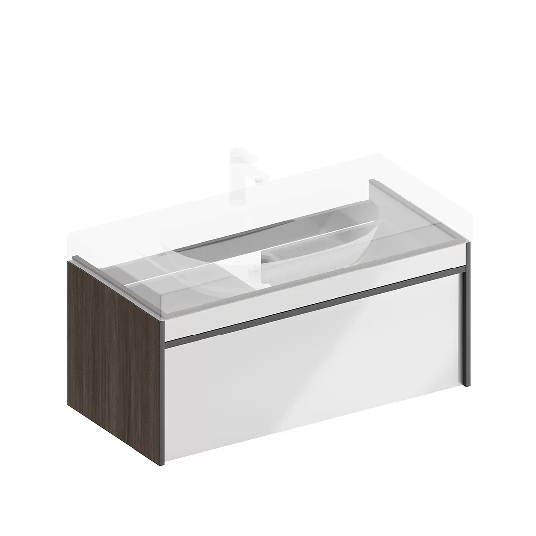 Тумба MODULA подвесная 100 с ящиком 1+1, арабика