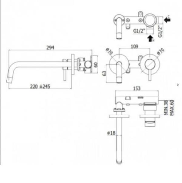 Смеситель для раковины Paffoni Light LIG103HGSP/M