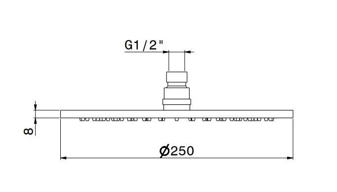 Круглая душевая лейка OLE, хром
