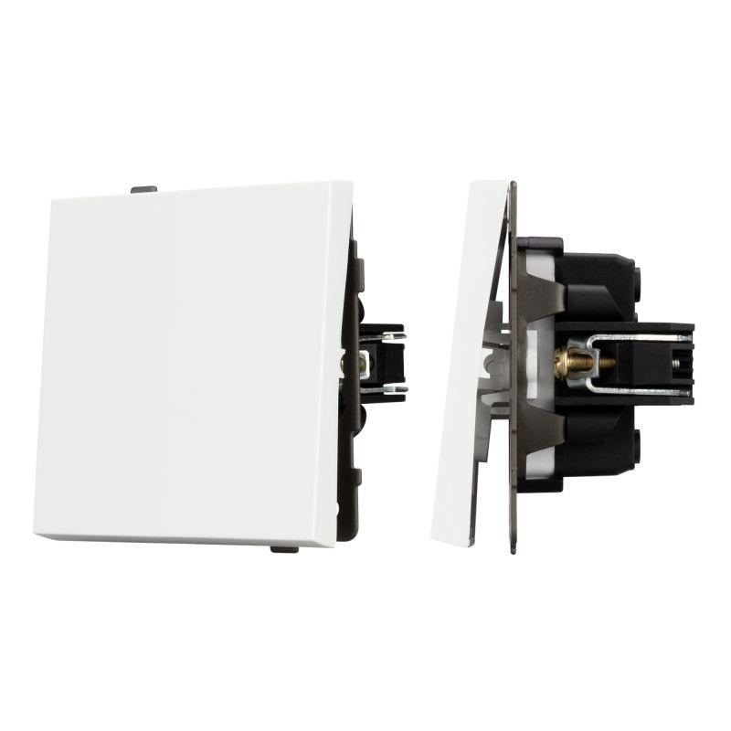 Механизм выключателя одноклавишный проходной SWT-TENDO-MKP1-SFPL-WH 230В 10А Arlight 054582