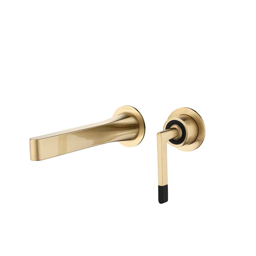 Смеситель Boheme Duo для раковины из стены 2х-позиционный MATT GOLD