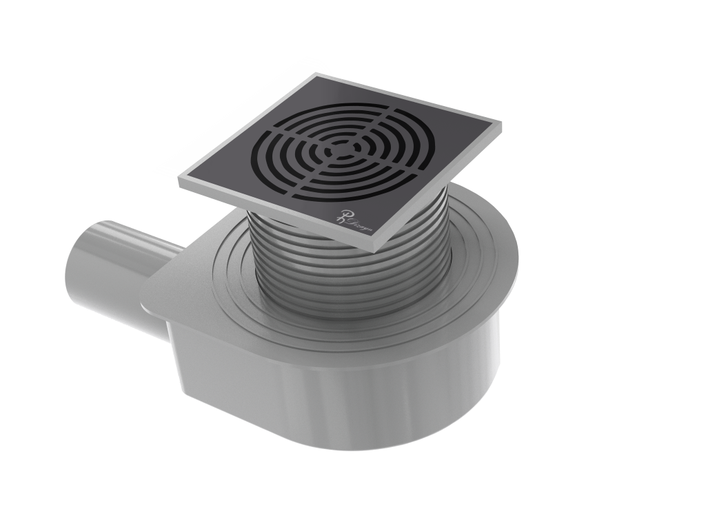 Душевой трап SMART DESIGN 15x15 cm, нерж.сталь ЧЕРНЫЙ