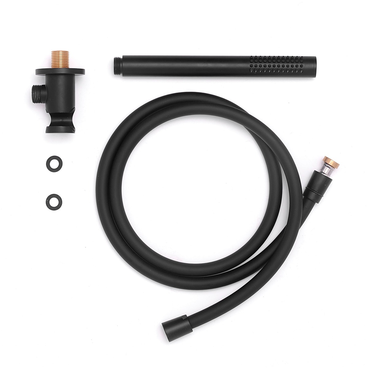 Набор руч. Душа+водорозетка с подкл. Воды и креплением из металла, душ металл MASTER, шланг металл 1500мм, Цвет черный матовый