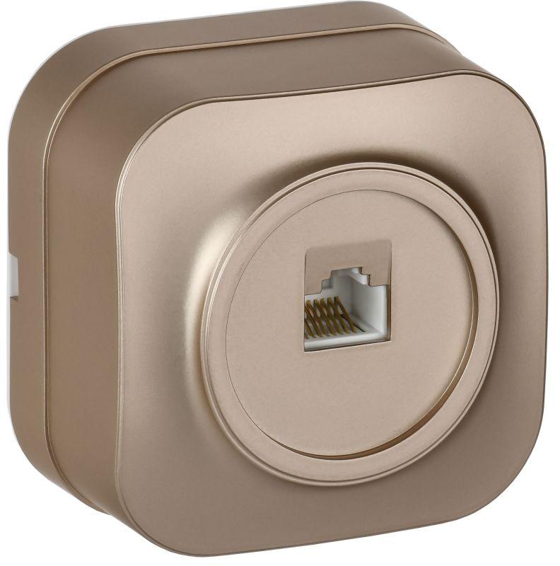 Розетка компьютерная ОП RJ45 кат.5E GLORY РК10-ХШм шампань матов. IEK EKH10-K37M