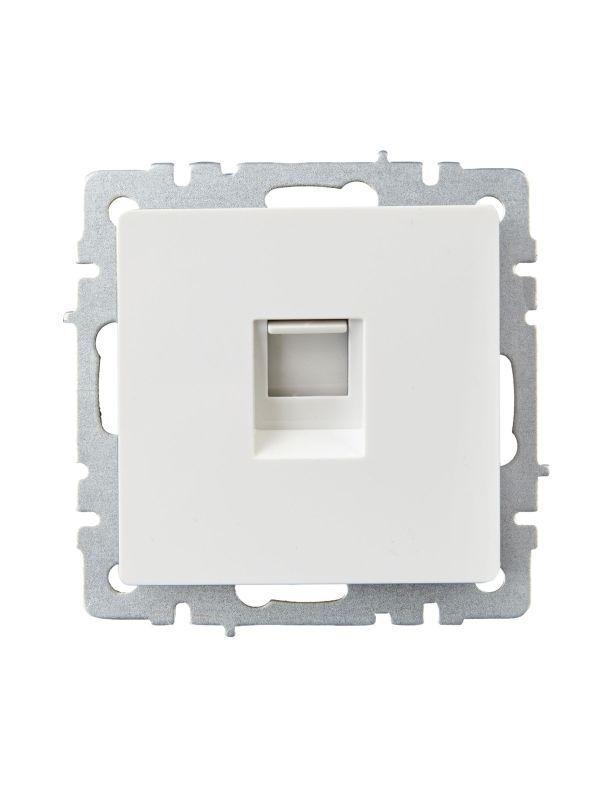 Розетка телефонная СП BRITE РТ10-БрБ RJ11 механизм бел. IEK BR-T10-K01
