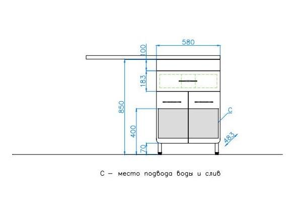 Тумба напольная "ВаЛеРо 60", Космос/Даллас 120, Люкс белая, PLUS