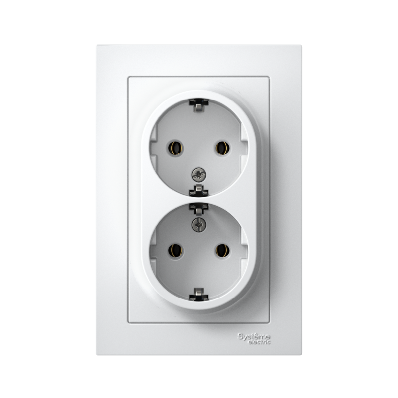 Розетка двойная AtlasDesign с заземл. 16А в сборе лотос SE ATN001324