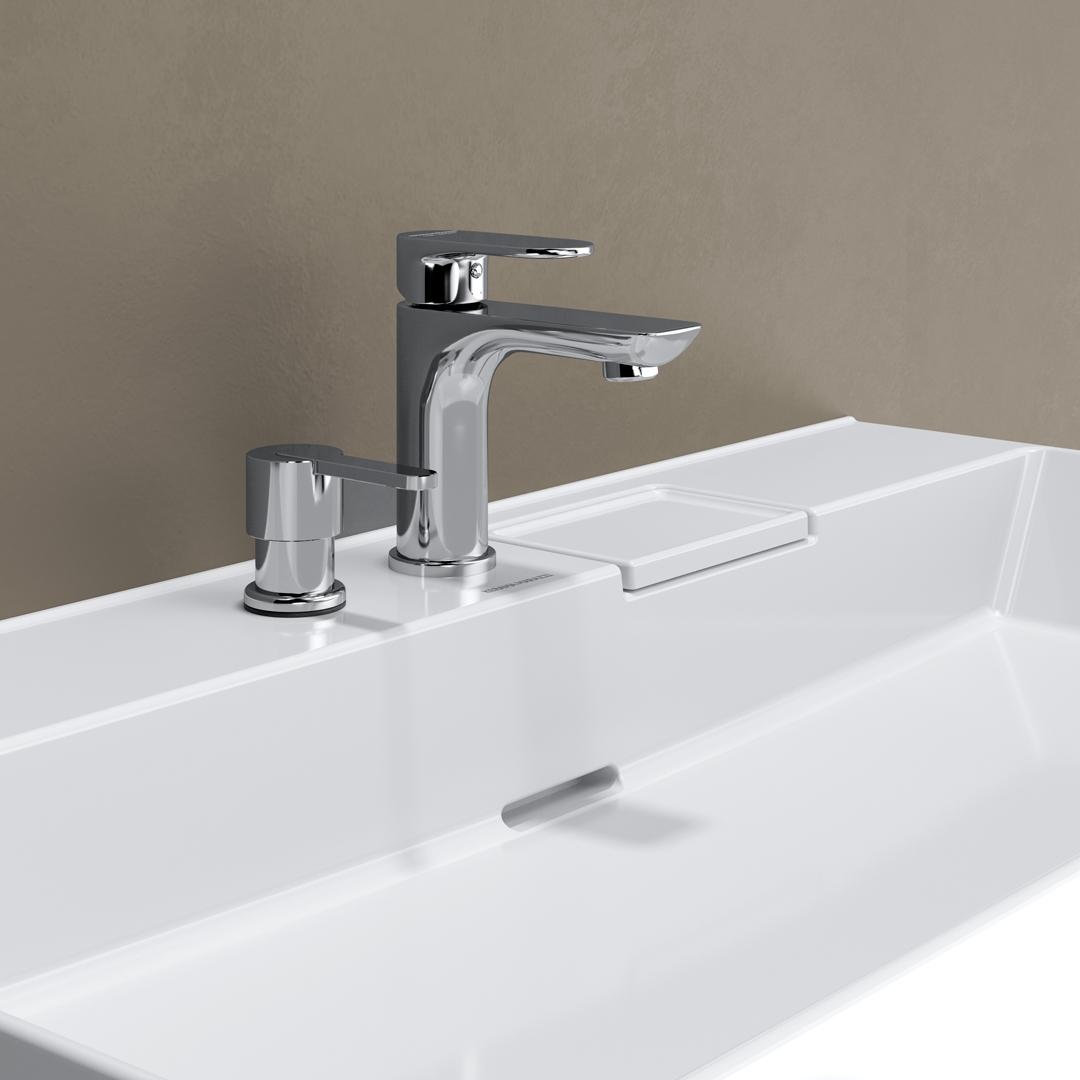 Смеситель для раковины PIANO однорычажный с донным клапаном, хром глянец