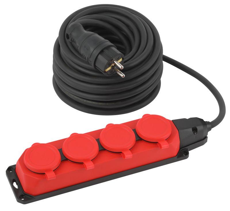 Удлинитель 4х20м с заземл. IP44 КГ 3х1.5 каучук UK-4e-3x1.5-20m-IP44(KG) Эра Б0057587