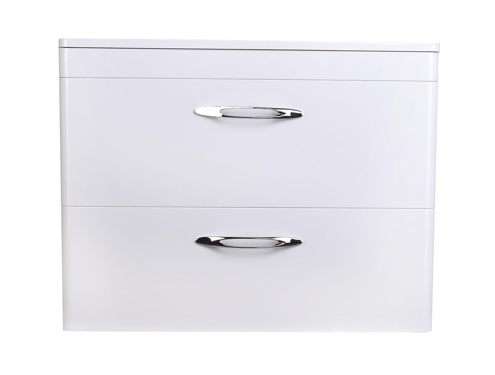 Тумба подвесная "Каре 80" (2 ящ.) Люкс белая, PLUS