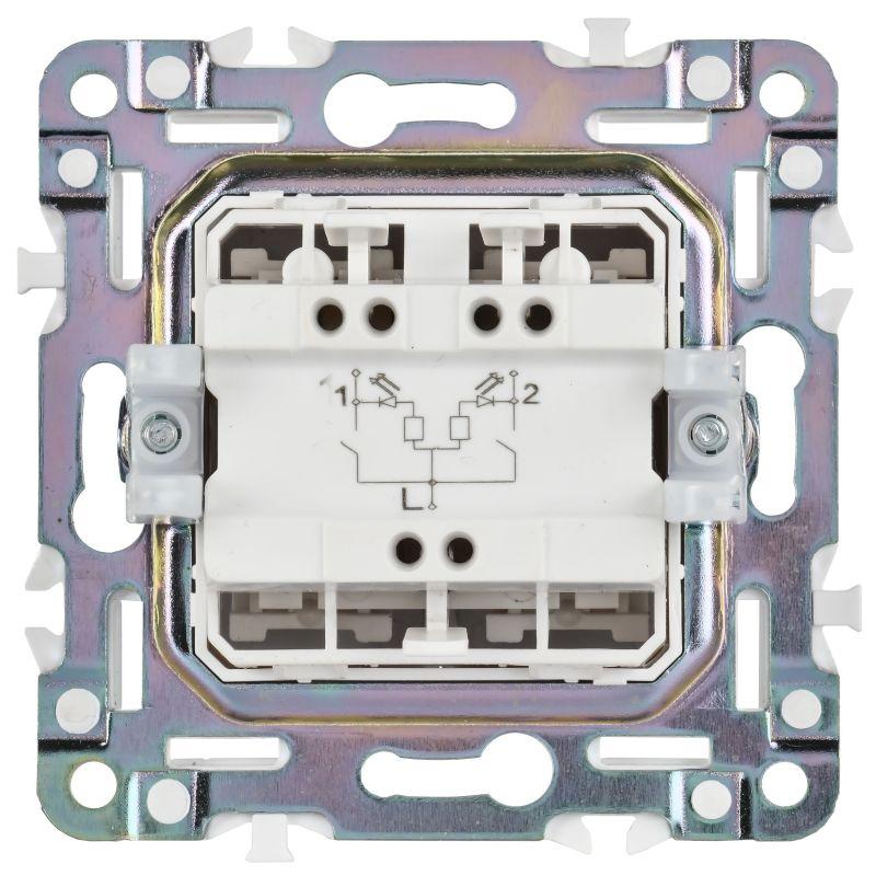 Выключатель 2-кл. SKANDY 10А SK-V09Gr с индикацией сер. IEK SK-V20-1-10-K03