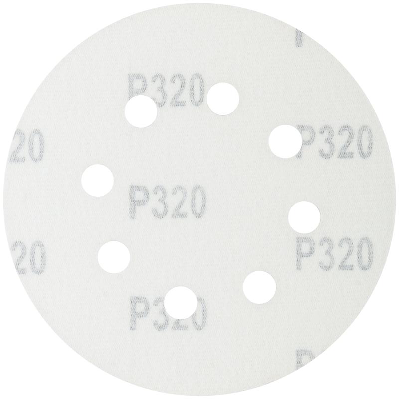 Круг шлифовальные с отверстиями (липучка) алюминий-оксидные 125мм Р 320 (уп.5шт) MOS 39840М