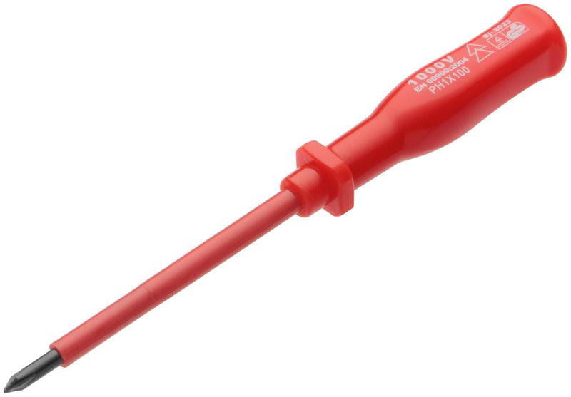Отвертка изолированная 1000В CrV сталь пластик. ручка РН1 х 100мм FIT 55807