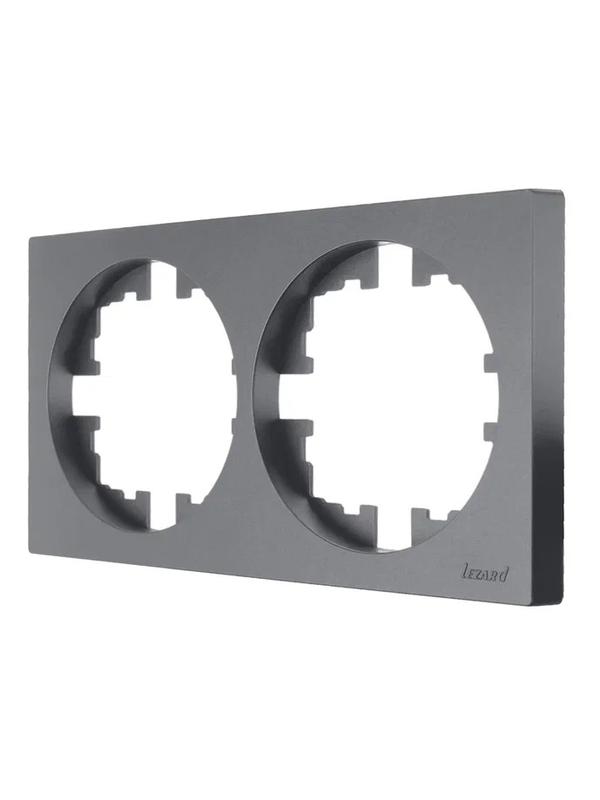 Рамка 2-м OSEN горизонт. квадрат сер. матов. LEZARD 743-7400-147