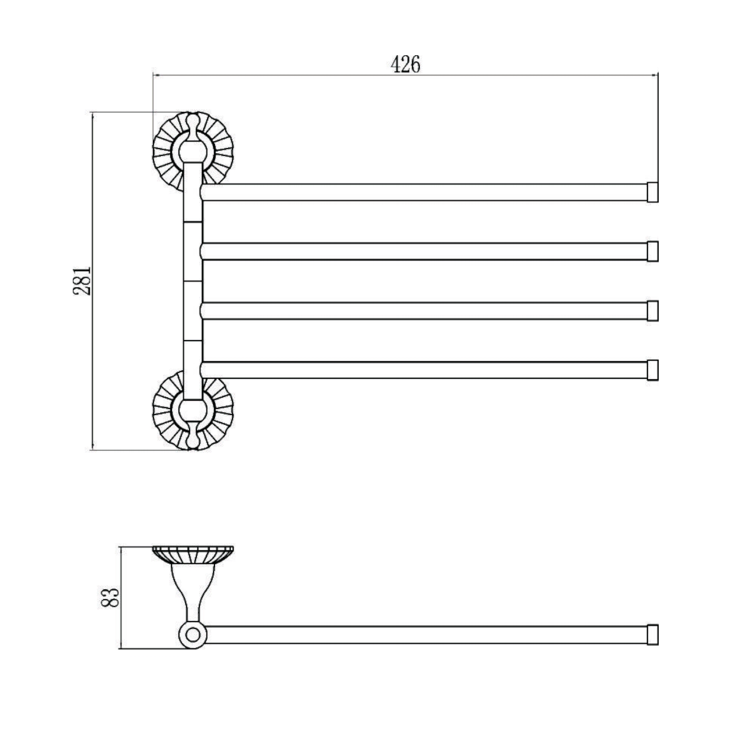 Полотенцедержатель Savol S-08904C, бронза