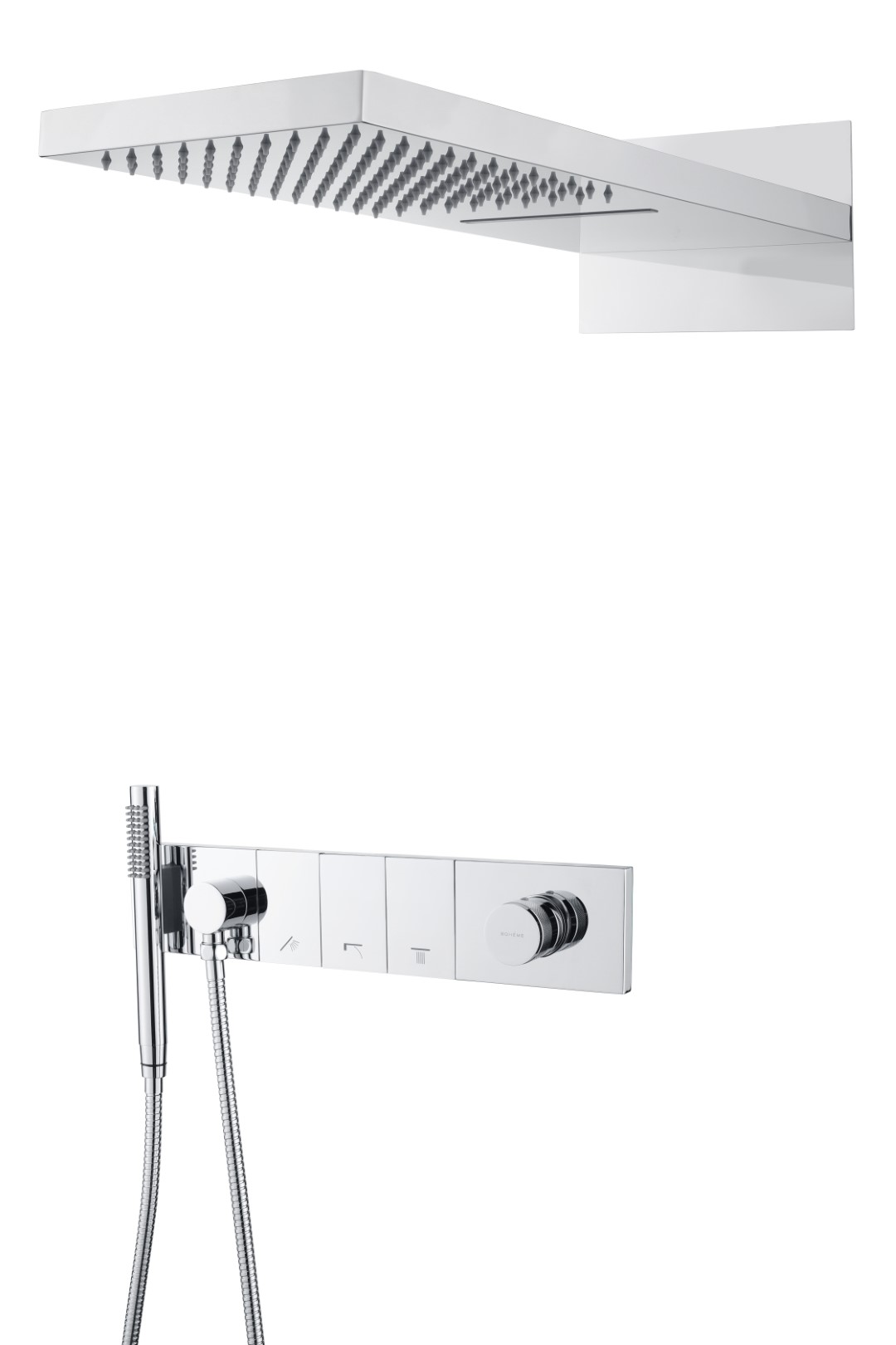 Встроенная душевая система  ZODIAC, трехпозиционная CHROME