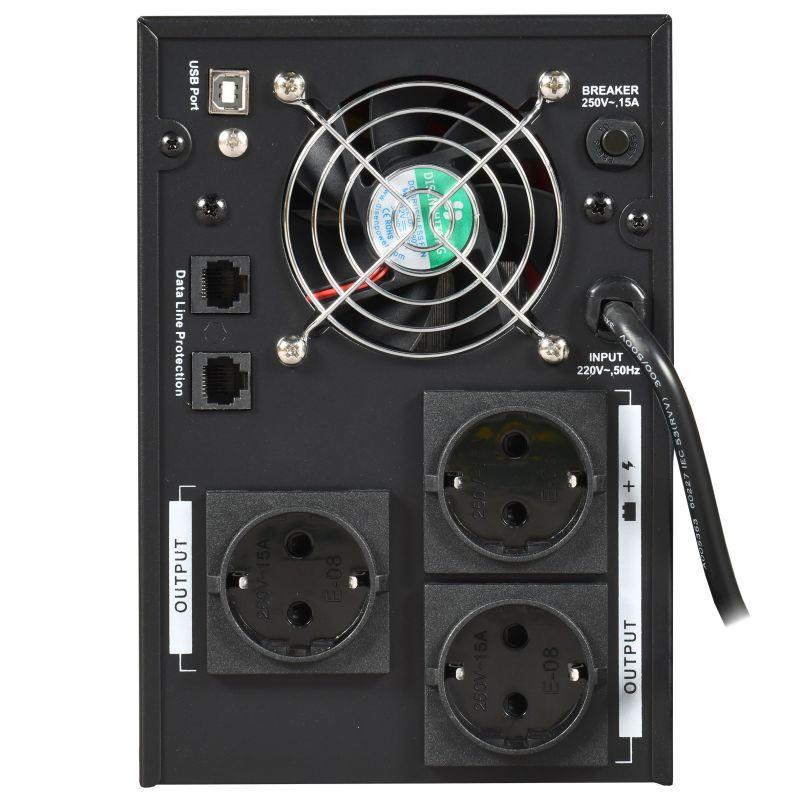 Источник бесперебойного питания ELECTRA ET 3кВ.А/1.8кВт с АКБ 4х9А.ч USB Schuko ITK EET-3000VA-1-004-S