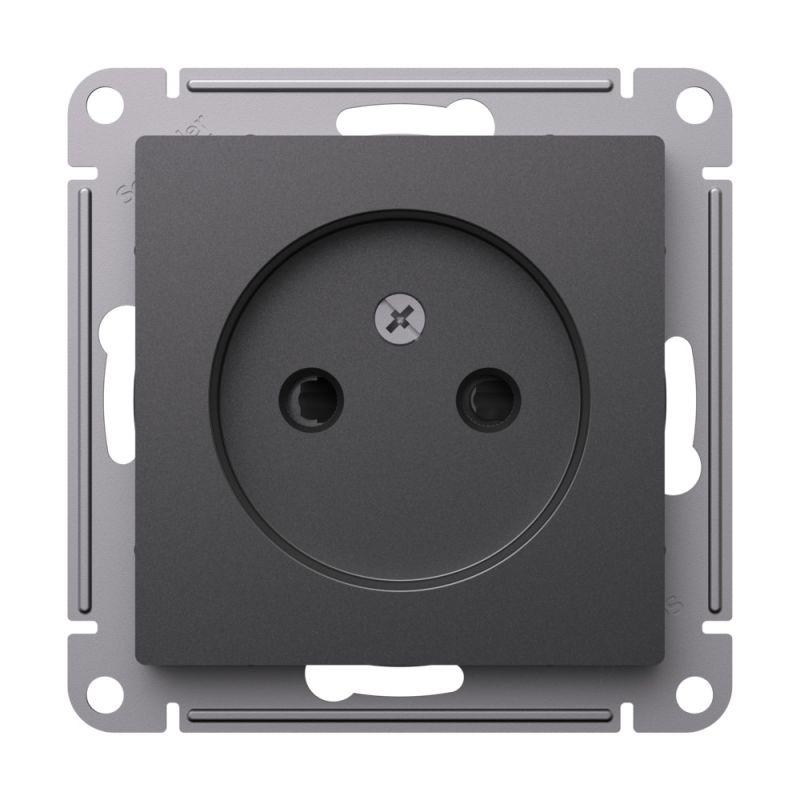 Розетка AtlasDesign 16А без заземл. защ. шторки механизм базальт SE ATN001449