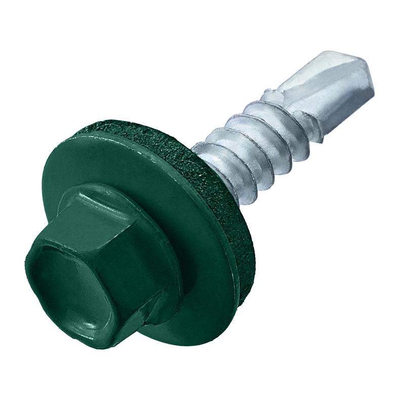 Саморез кровельный 4.8х70 RAL 6005 зел. мох (коробка) (уп.30шт) СТРОЙМЕТИЗ 2130215