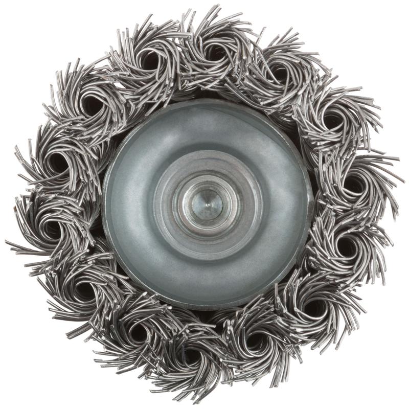 Корщетка тип "чашка" со штифтом стальная витая проволока 65мм MOS 38497М