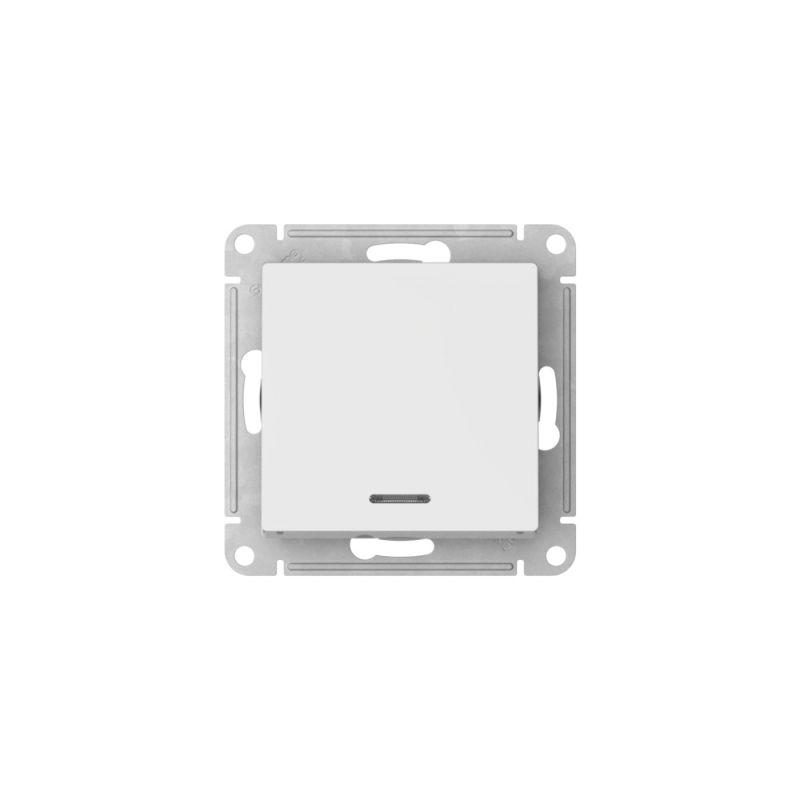 Выключатель 1-кл. AtlasDesign (сх. 1а) 10AX с подсветкой быстрозажим. клем. механизм бел. SE ATN000113S