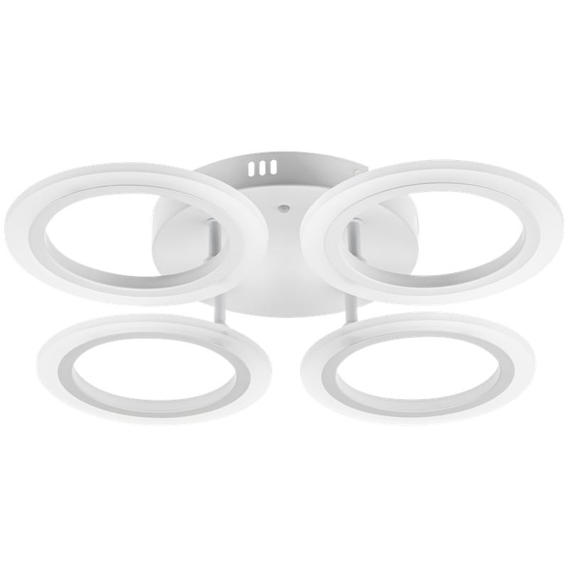 Люстра потолочная светодиодная диммируемая ROLO 470х470х75мм 114Вт 2700К/4200К/6400К 23кв.м бел. Ritter 52200 7