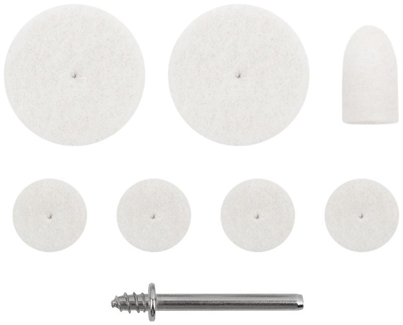 Круг фетровый набор 7шт+штифт FIT 36926