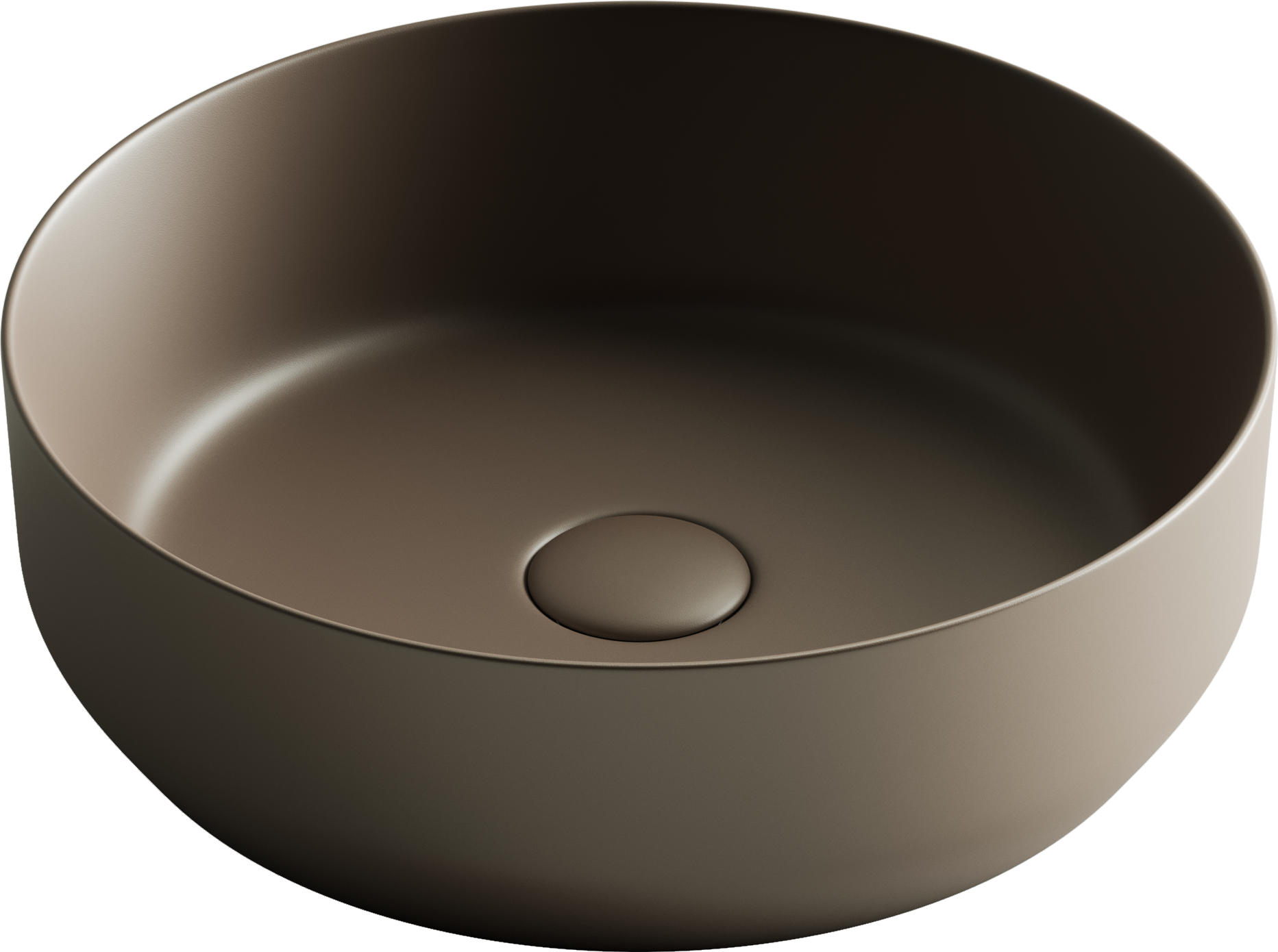 Умывальник чаша накладная круглая (цвет Темно-Коричневый Матовый) Element 390*390*120мм, CN6022MDB