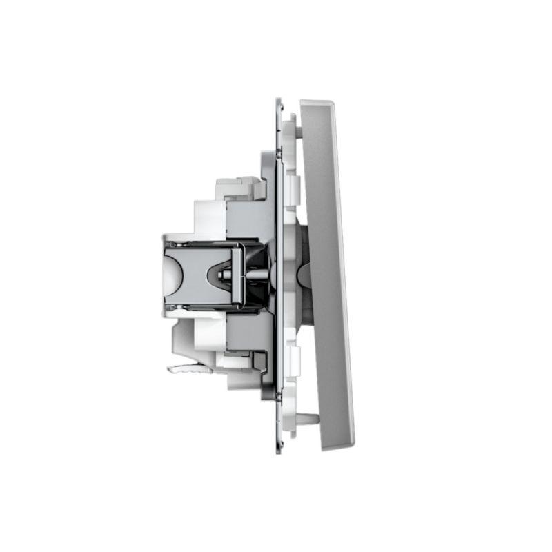 Выключатель кнопочный 1-кл. ArtGallery быстрозажим. клем. механизм сталь SE GAL000915S