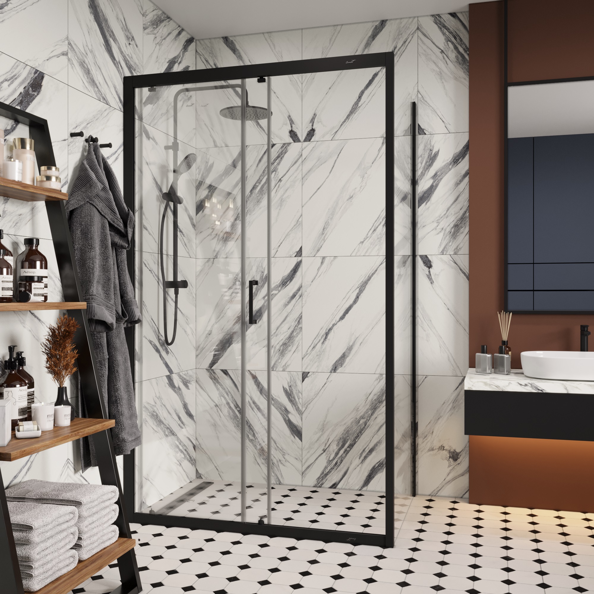 Ограждение GLORIA120B душевое Ceruttispa без поддона (80x120x195)