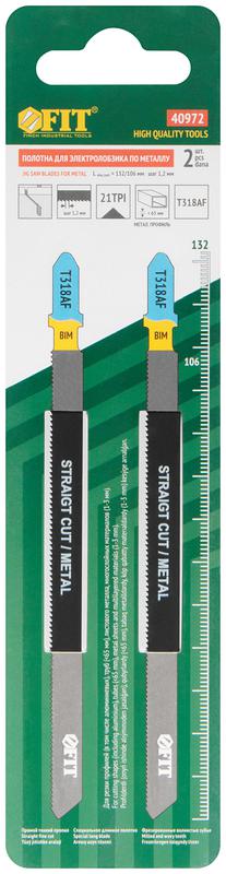 Набор полотен по металлу Bimetal фрезерованные волнистые зубья 132/106/12мм T318AF (уп.2шт) FIT 40972
