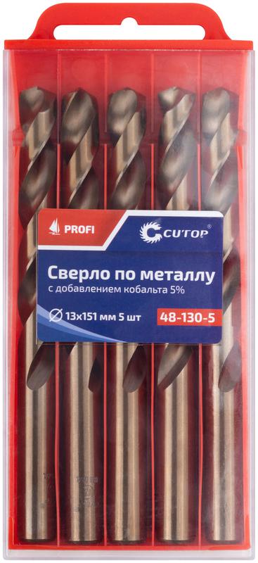 Сверло по металлу Profi с кобальтом 5% 13х151мм (уп.5шт) Cutop 48-130-5