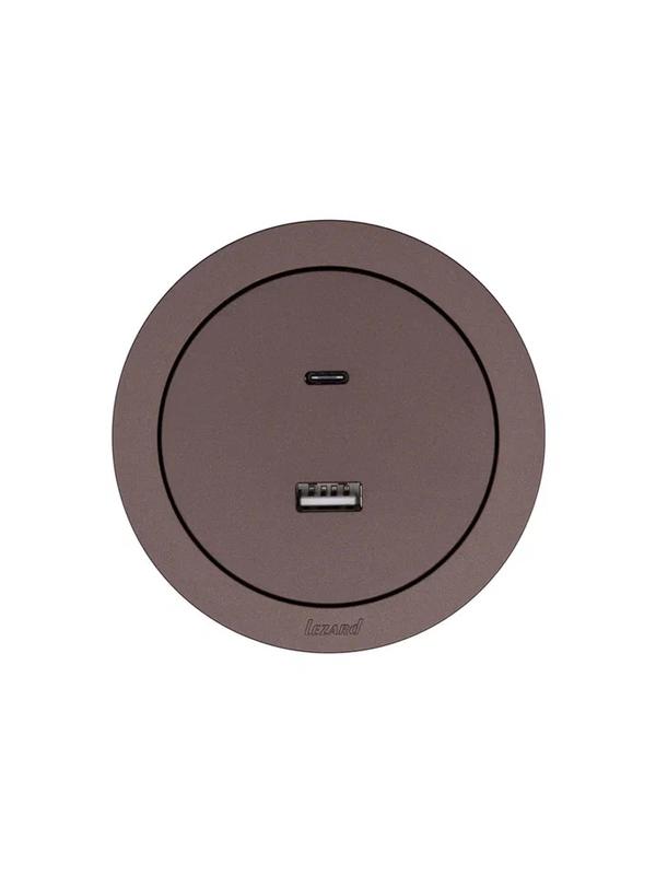 Розетка 1-м СП OSEN TC+ USB разъем механизм шоколад LEZARD 743-7388-192TC