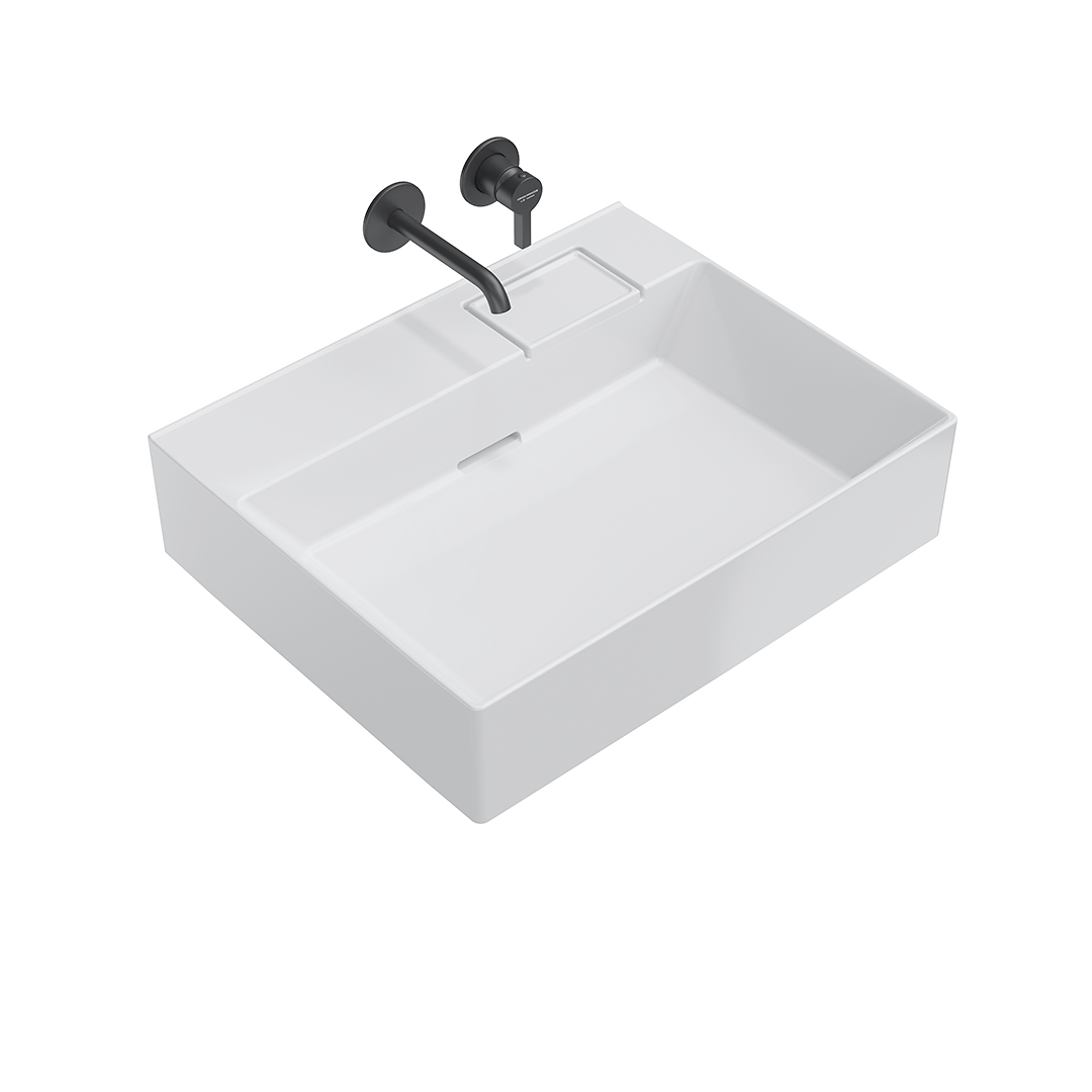 Раковина LOGICA мебельная без отверстий 60, белая глянцевая