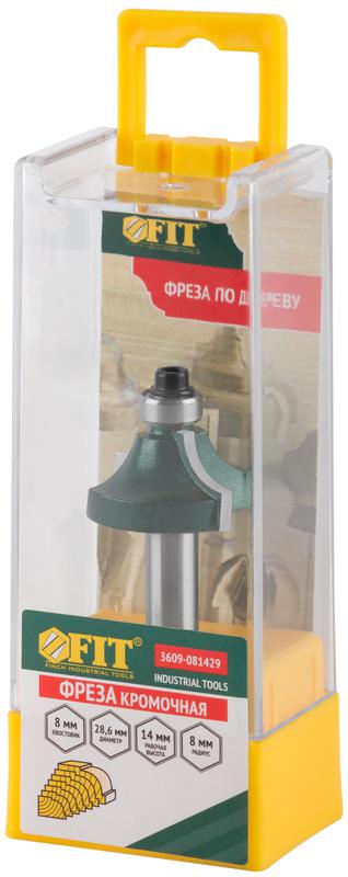 Фреза кромочная калевочная с нижним подшипником DхHхL=28.6х14х52мм FIT 3609-081429